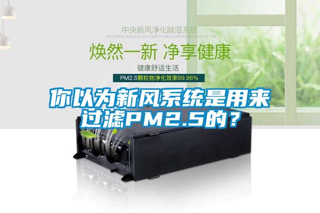 你以为新风系统是用来过滤PM2.5的？