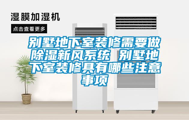 别墅地下室装修需要做除湿新风系统 别墅地下室装修具有哪些注意事项