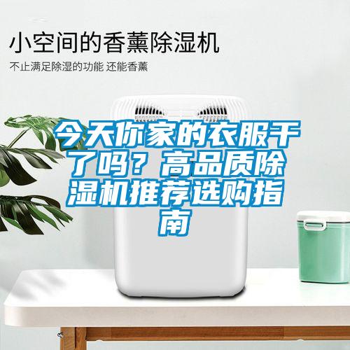 今天你家的衣服干了吗？高品质除湿机推荐选购指南