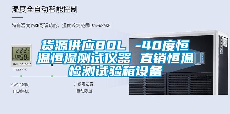 货源供应80L -40度恒温恒湿测试仪器 直销恒温检测试验箱设备