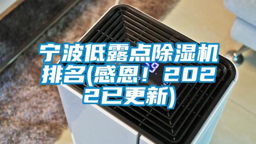 宁波低露点除湿机排名(感恩！2022已更新)