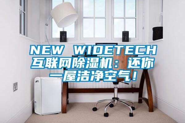 NEW WIDETECH互联网除湿机：还你一屋洁净空气！