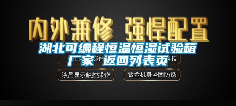 湖北可编程恒温恒湿试验箱厂家 返回列表页